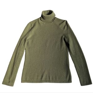 Lord & Taylor 100% Cashmere Olive Green Turtleneck women's size L large